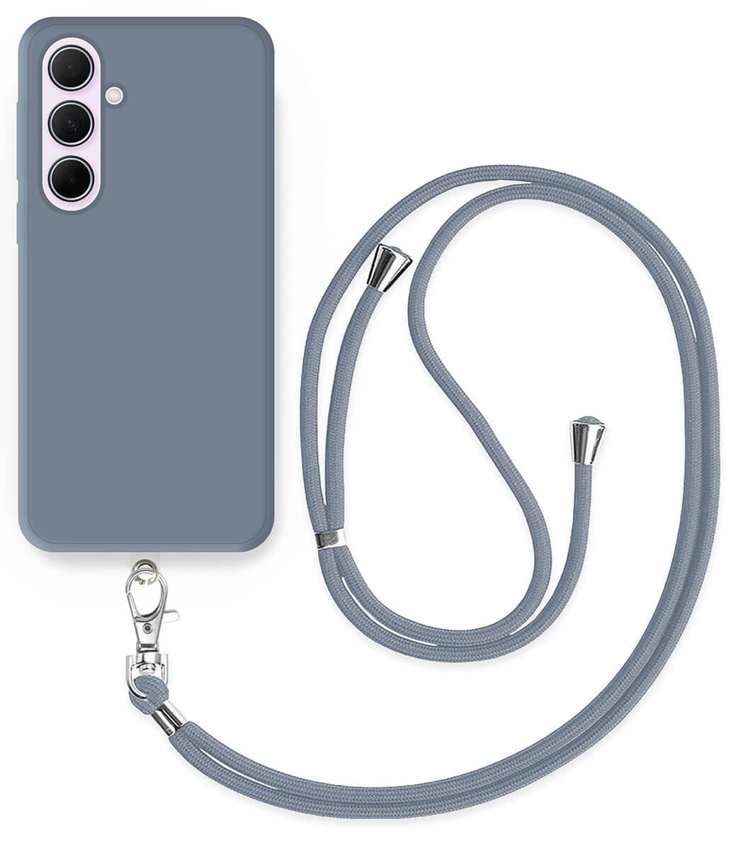 Cordon téléphone en nylon tressé 80cm réglable Gris
