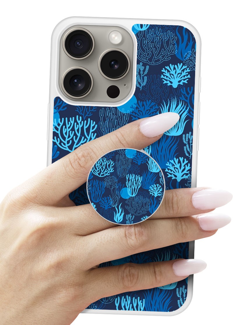 Grip imprimé | Design Corail bleu