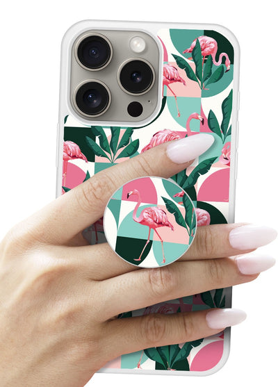 Grip imprimé | Design Flamants Roses géométrique