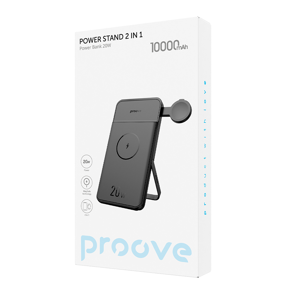 Batterie externe Power Bank Proove 2-en-1 10000mAh 20W Noir
