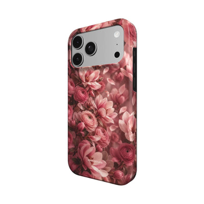 Coque Prestige Blush vue de trois quarts, avec le rebord de la coque