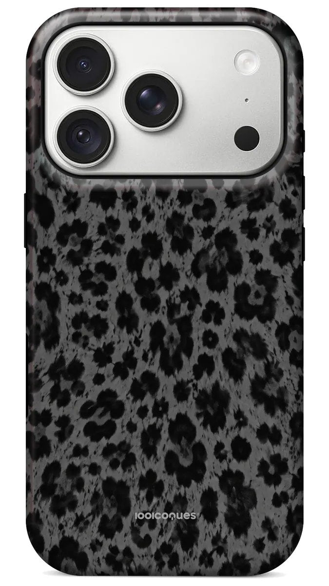Coque Prestige Panthère vue de dos : un imprimé panthère gris et noir