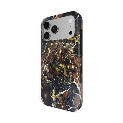 Coque Prestige Pyrite vue de trois quarts, avec le rebord de la coque