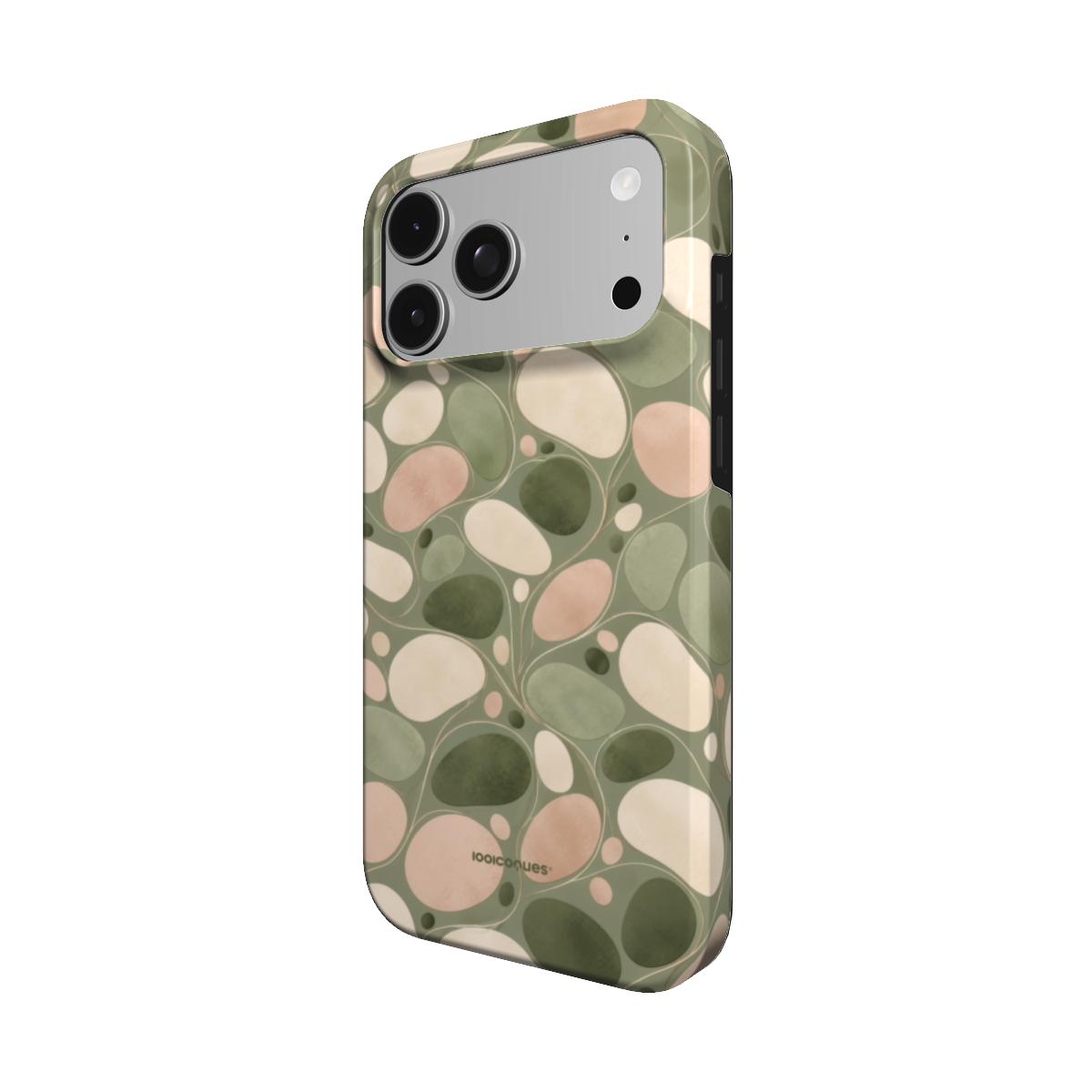 Coque Prestige Galet vue de trois quarts, avec le rebord de la coque