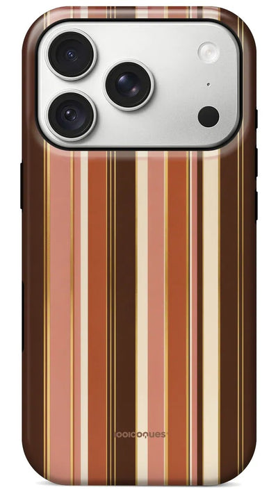 Coque Prestige Terracotta vue de dos : des rayures verticales terracotta