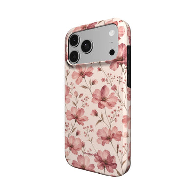 Coque Prestige Magnolia Rose vue de trois quarts, avec le rebord de la coque