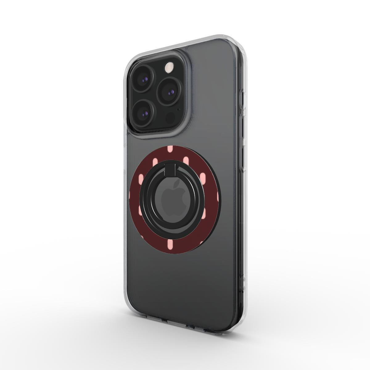 Bague Téléphone Magnétique Prestige Bordeaux Pois