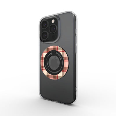 Bague Téléphone Magnétique Prestige Tartan Rose