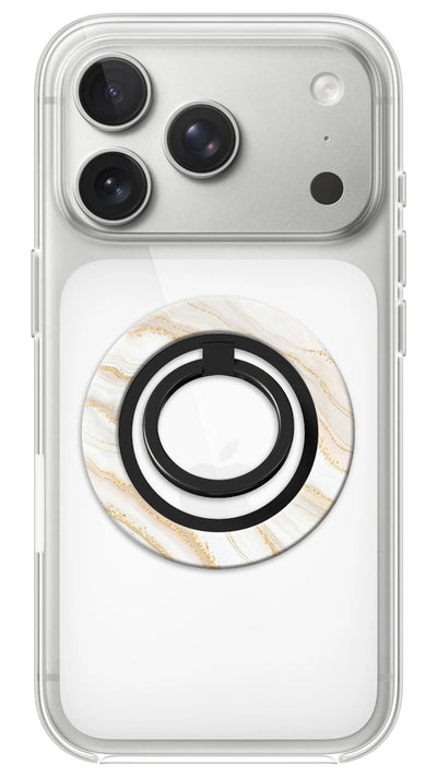 Bague Téléphone Magnétique Prestige Albâtre, bague magnétique fixée au dos du téléphone, pour une prise en main sûre et un support vidéo pratique