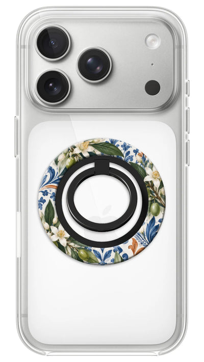 Bague Téléphone Magnétique Prestige Azulejo, bague magnétique fixée au dos du téléphone, pour une prise en main sûre et un support vidéo pratique