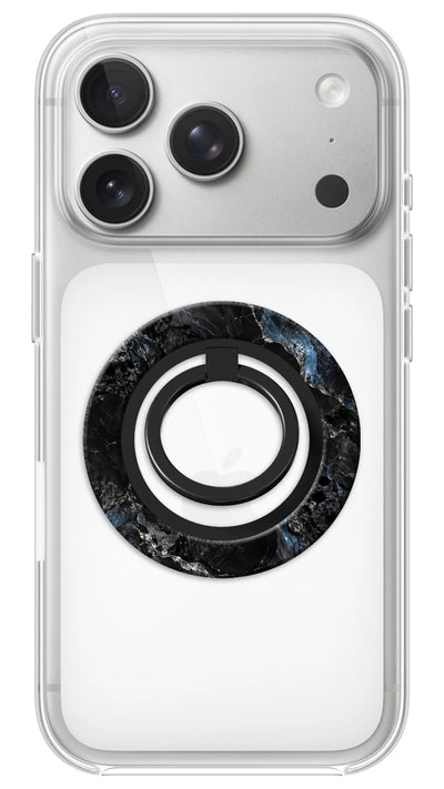 Bague Téléphone Magnétique Prestige Basalte, bague magnétique fixée au dos du téléphone, pour une prise en main sûre et un support vidéo pratique