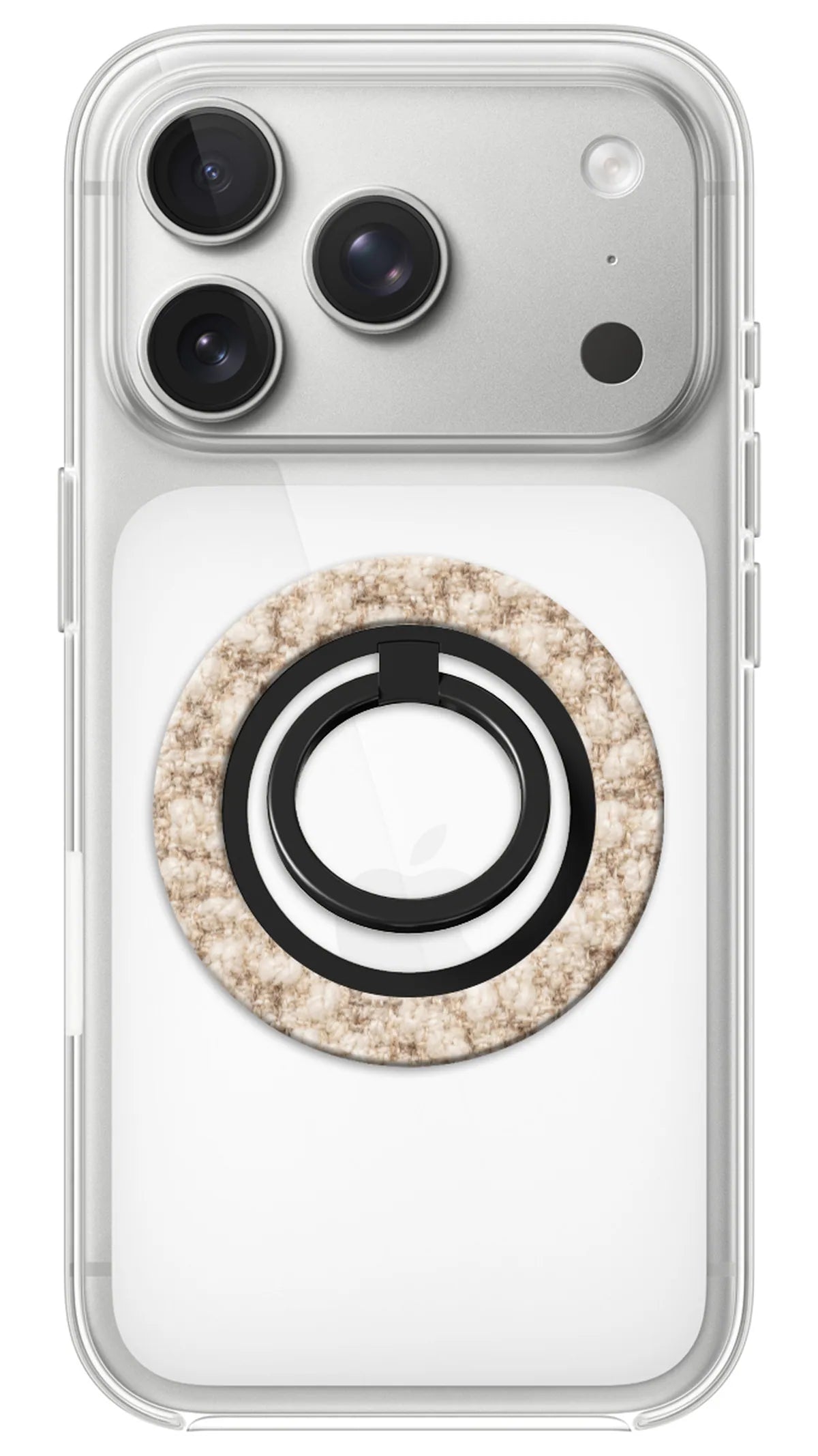 Bague Téléphone Magnétique Prestige Bouclé, bague magnétique fixée au dos du téléphone, pour une prise en main sûre et un support vidéo pratique