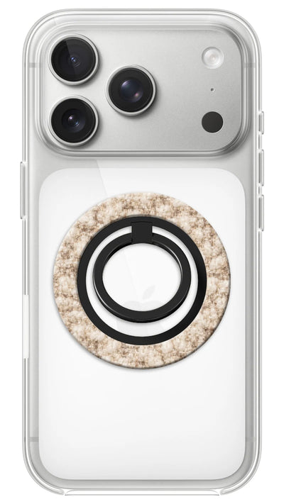 Bague Téléphone Magnétique Prestige Bouclé, bague magnétique fixée au dos du téléphone, pour une prise en main sûre et un support vidéo pratique