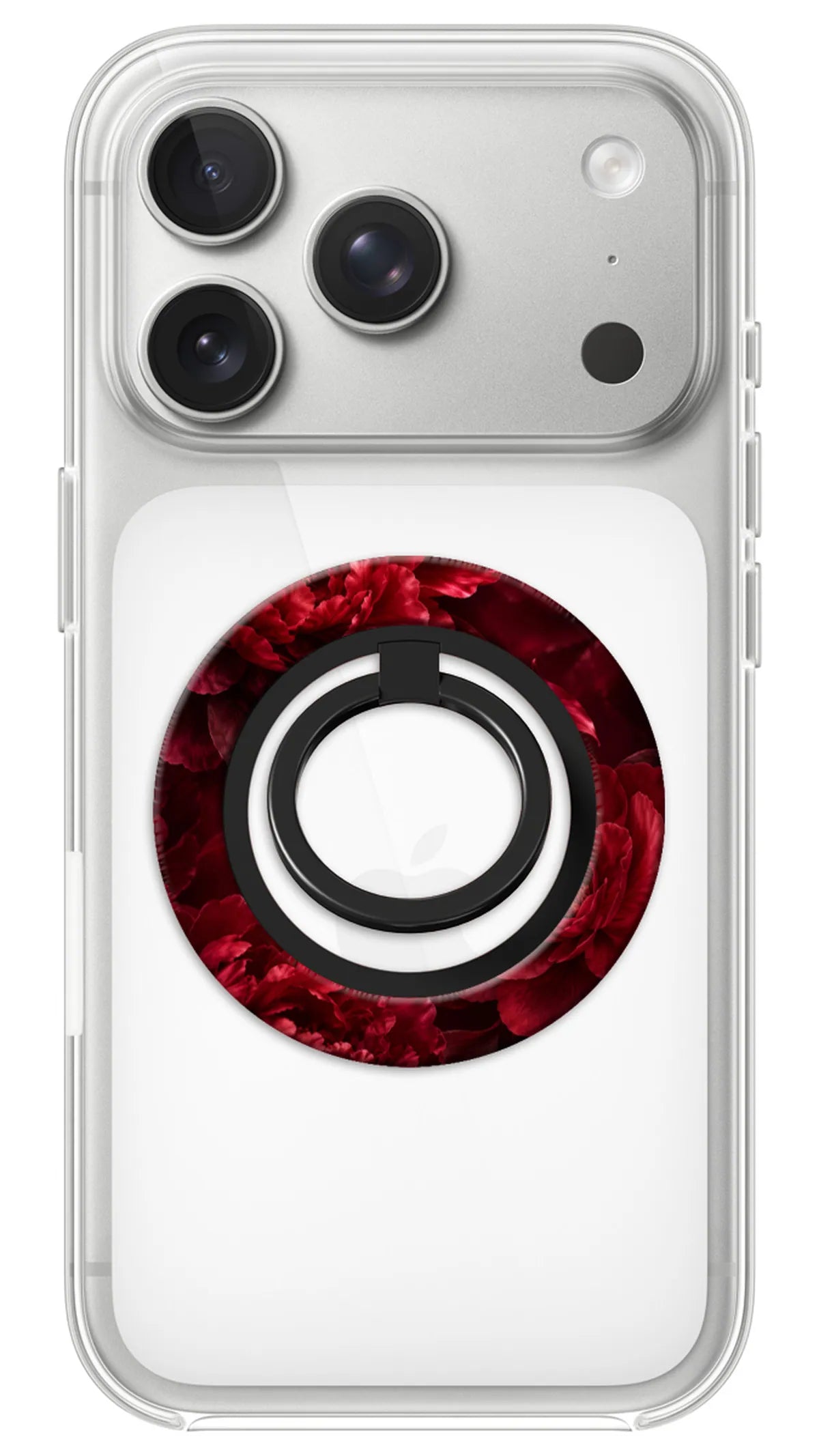 Bague Téléphone Magnétique Prestige Carmin, bague magnétique fixée au dos du téléphone, pour une prise en main sûre et un support vidéo pratique
