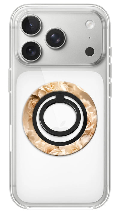 Bague Téléphone Magnétique Prestige Champagne, bague magnétique fixée au dos du téléphone, pour une prise en main sûre et un support vidéo pratique