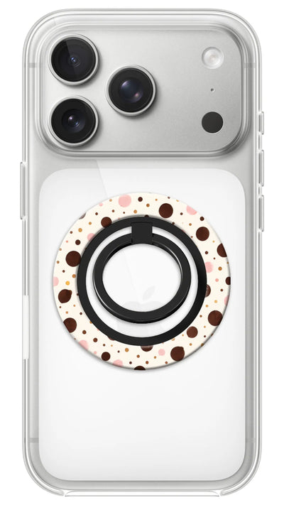 Bague Téléphone Magnétique Prestige Confetti, bague magnétique fixée au dos du téléphone, pour une prise en main sûre et un support vidéo pratique