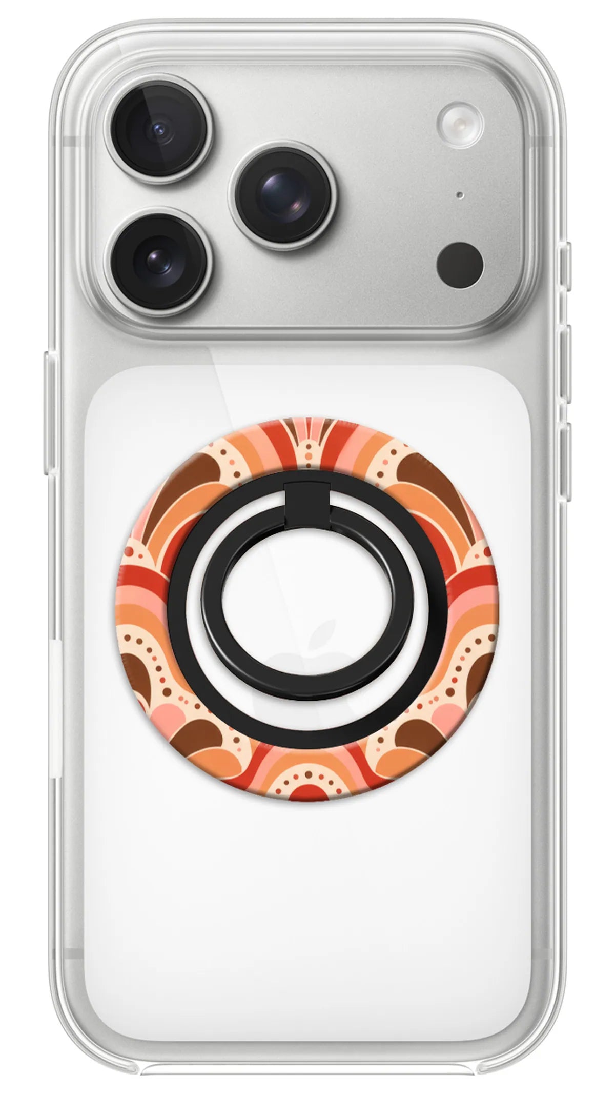 Bague Téléphone Magnétique Prestige Corail, bague magnétique fixée au dos du téléphone, pour une prise en main sûre et un support vidéo pratique