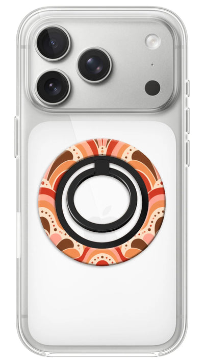 Bague Téléphone Magnétique Prestige Corail, bague magnétique fixée au dos du téléphone, pour une prise en main sûre et un support vidéo pratique