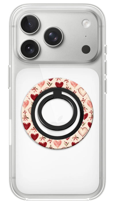 Bague Téléphone Magnétique Prestige Cupidon, bague magnétique fixée au dos du téléphone, pour une prise en main sûre et un support vidéo pratique