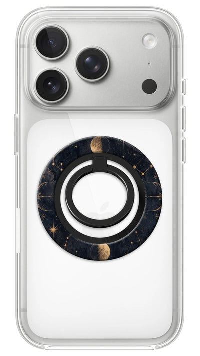 Bague Téléphone Magnétique Prestige Éclipse, bague magnétique fixée au dos du téléphone, pour une prise en main sûre et un support vidéo pratique