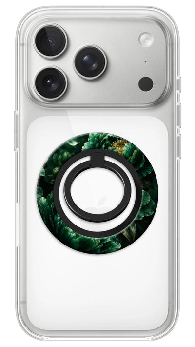 Bague Téléphone Magnétique Prestige Émeraude, bague magnétique fixée au dos du téléphone, pour une prise en main sûre et un support vidéo pratique