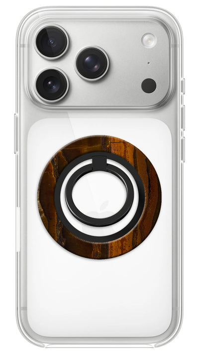 Bague Téléphone Magnétique Prestige Fauve, bague magnétique fixée au dos du téléphone, pour une prise en main sûre et un support vidéo pratique