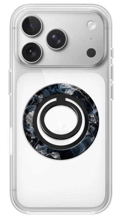 Bague Téléphone Magnétique Prestige Fumée, bague magnétique fixée au dos du téléphone, pour une prise en main sûre et un support vidéo pratique