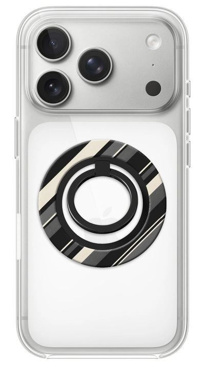 Bague Téléphone Magnétique Prestige Graphite, bague magnétique fixée au dos du téléphone, pour une prise en main sûre et un support vidéo pratique