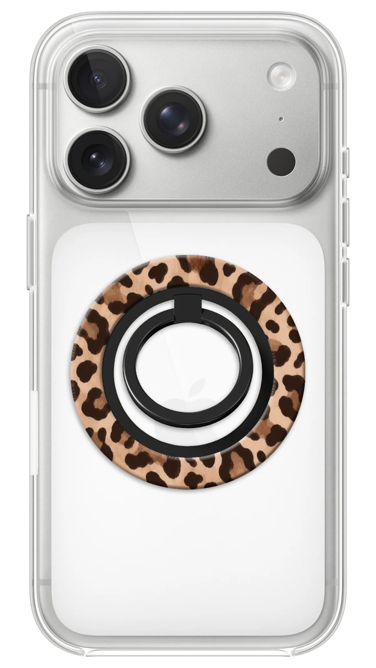 Bague Téléphone Magnétique Prestige Léopard, bague magnétique fixée au dos du téléphone, pour une prise en main sûre et un support vidéo pratique