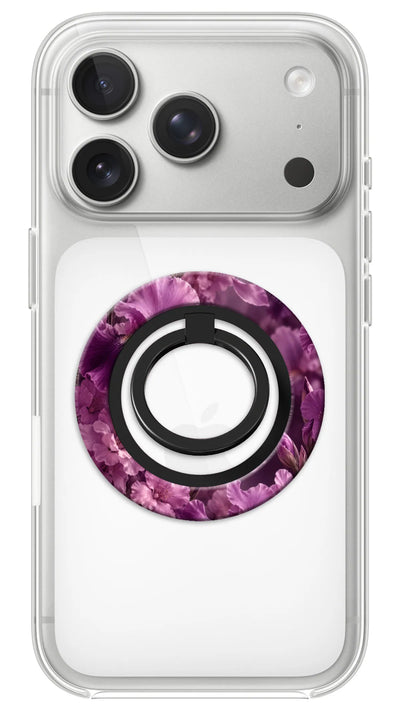 Bague Téléphone Magnétique Prestige Lilas, bague magnétique fixée au dos du téléphone, pour une prise en main sûre et un support vidéo pratique