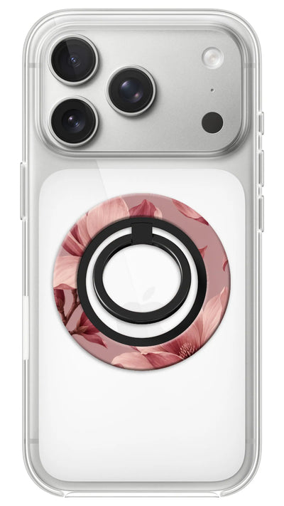Bague Téléphone Magnétique Prestige Magnolia, bague magnétique fixée au dos du téléphone, pour une prise en main sûre et un support vidéo pratique
