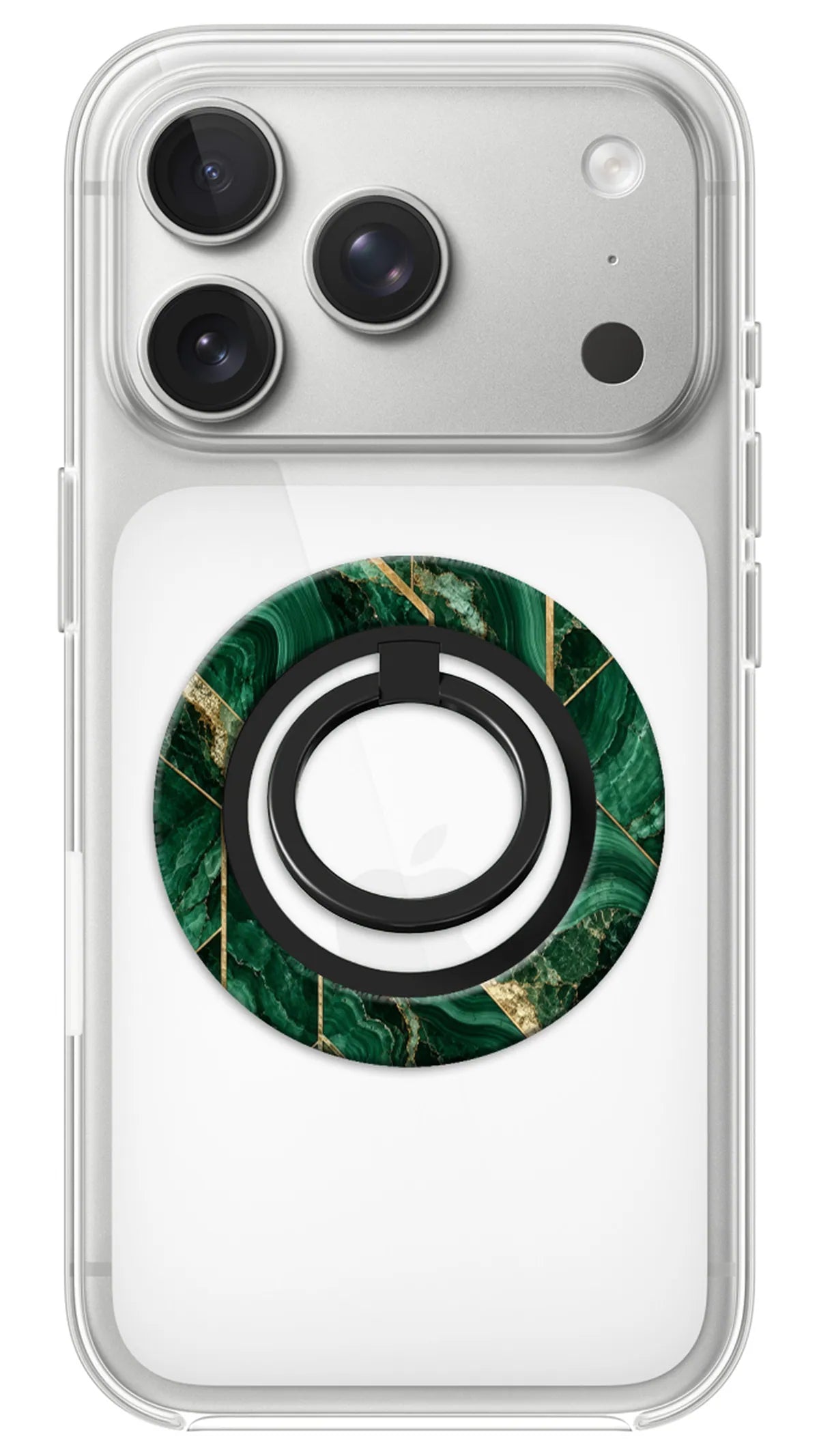 Bague Téléphone Magnétique Prestige Malachite, bague magnétique fixée au dos du téléphone, pour une prise en main sûre et un support vidéo pratique