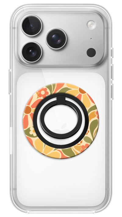 Bague Téléphone Magnétique Prestige Marguerite, bague magnétique fixée au dos du téléphone, pour une prise en main sûre et un support vidéo pratique