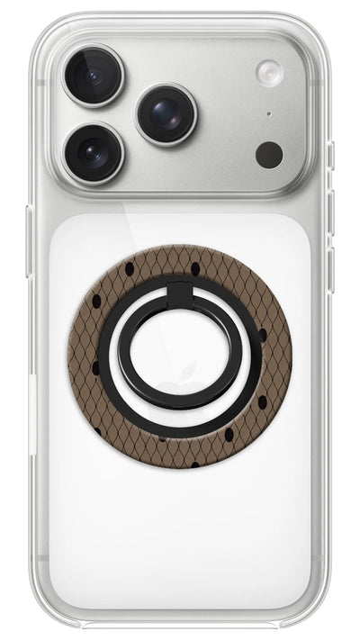 Bague Téléphone Magnétique Prestige Moka Pois, bague magnétique fixée au dos du téléphone, pour une prise en main sûre et un support vidéo pratique