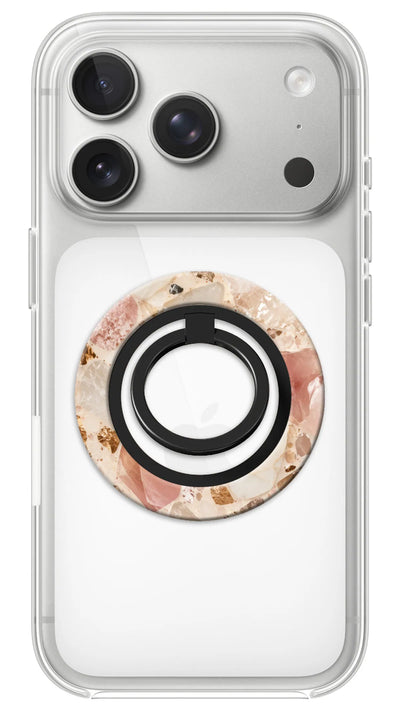 Bague Téléphone Magnétique Prestige Quartz, bague magnétique fixée au dos du téléphone, pour une prise en main sûre et un support vidéo pratique
