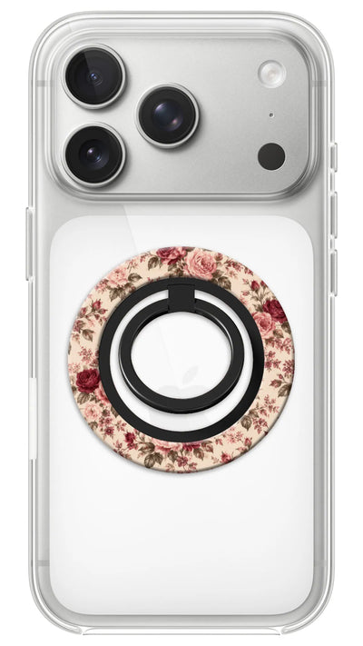 Bague Téléphone Magnétique Prestige Roseraie, bague magnétique fixée au dos du téléphone, pour une prise en main sûre et un support vidéo pratique