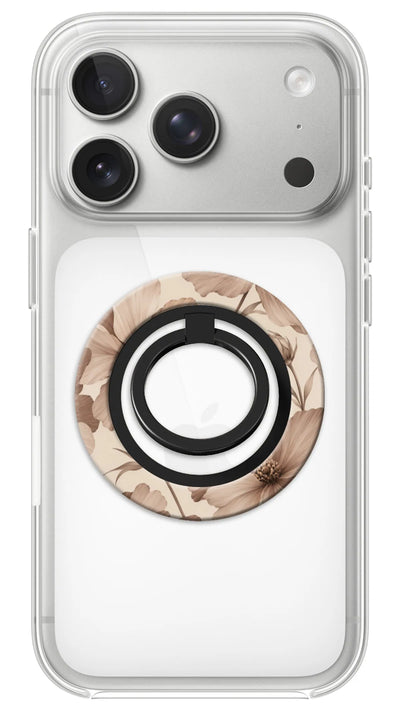Bague Téléphone Magnétique Prestige Sable, bague magnétique fixée au dos du téléphone, pour une prise en main sûre et un support vidéo pratique