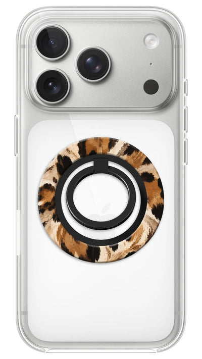 Bague Téléphone Magnétique Prestige Savane, bague magnétique fixée au dos du téléphone, pour une prise en main sûre et un support vidéo pratique