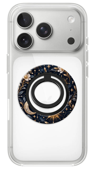 Bague Téléphone Magnétique Prestige Solstice, bague magnétique fixée au dos du téléphone, pour une prise en main sûre et un support vidéo pratique