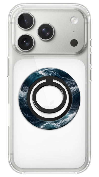 Bague Téléphone Magnétique Prestige Tempête, bague magnétique fixée au dos du téléphone, pour une prise en main sûre et un support vidéo pratique