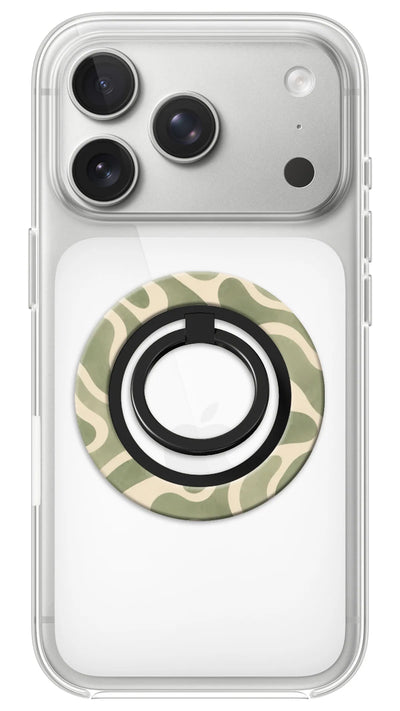 Bague Téléphone Magnétique Prestige Topo Sauge, bague magnétique fixée au dos du téléphone, pour une prise en main sûre et un support vidéo pratique