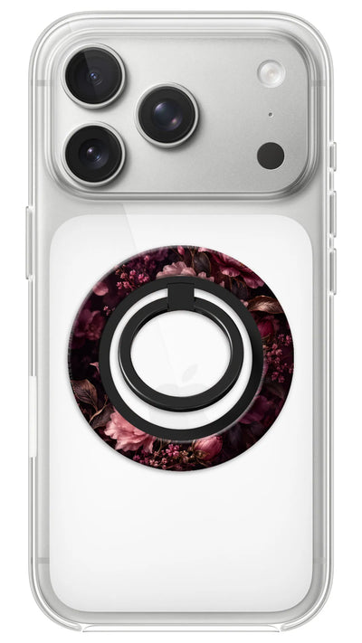 Bague Téléphone Magnétique Prestige Velours, bague magnétique fixée au dos du téléphone, pour une prise en main sûre et un support vidéo pratique