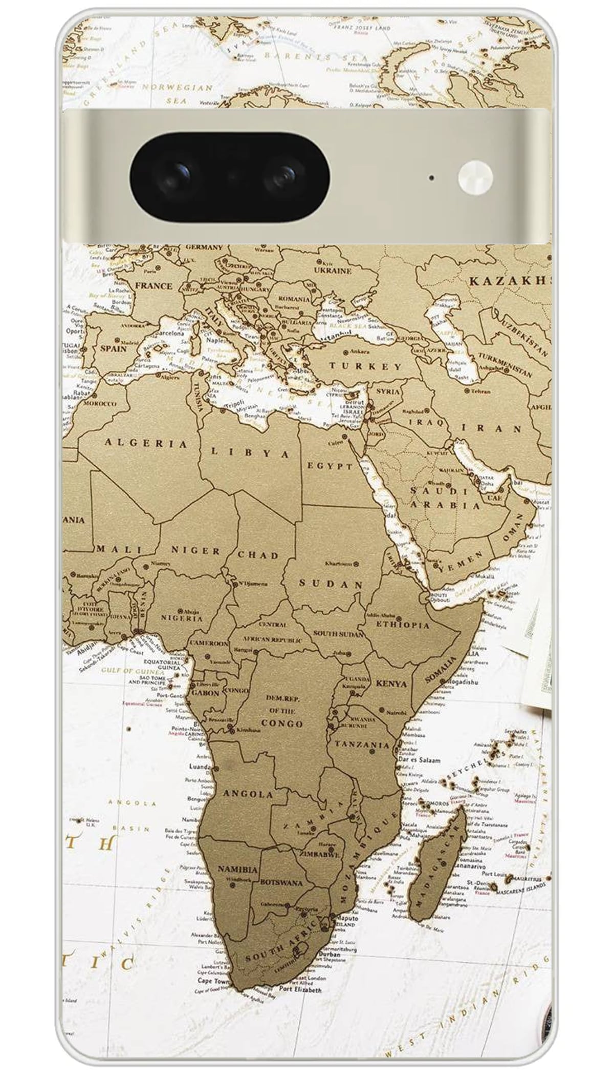 Coque Google Map Europe Afrique - Pixel 7