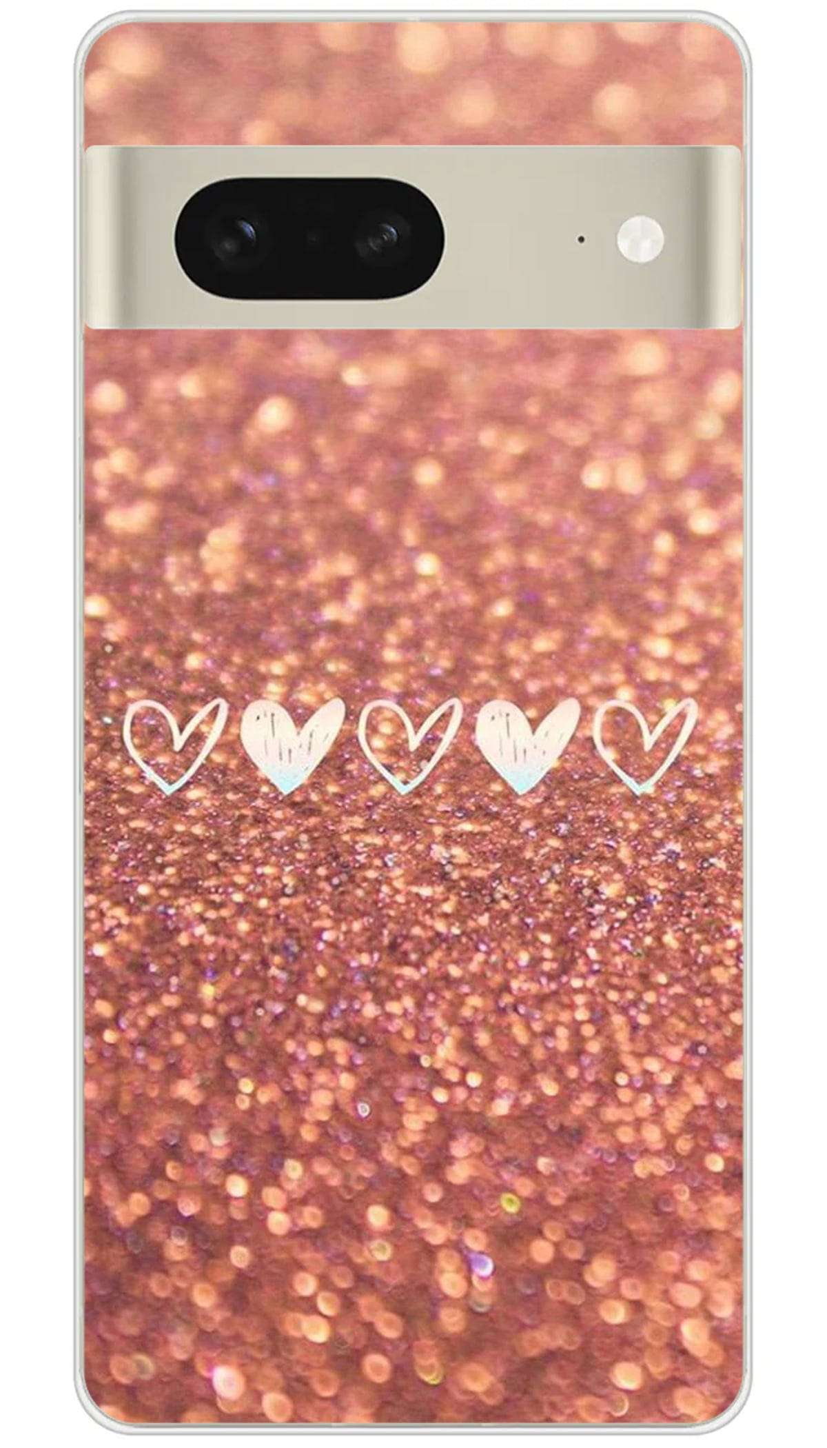 Coque Google Paillettes coeur - Pixel 7
