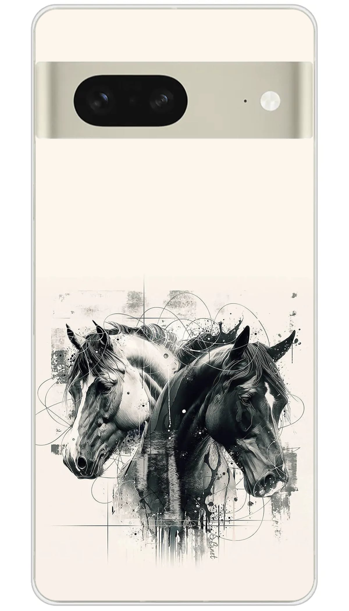 Coque Google SB Chevaux N&B - Pixel 7