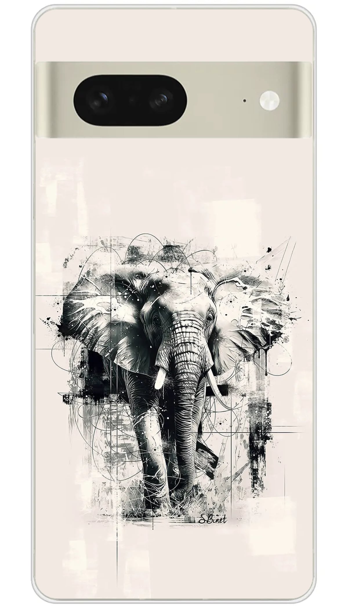 Coque Google SB Éléphant N&B - Pixel 7