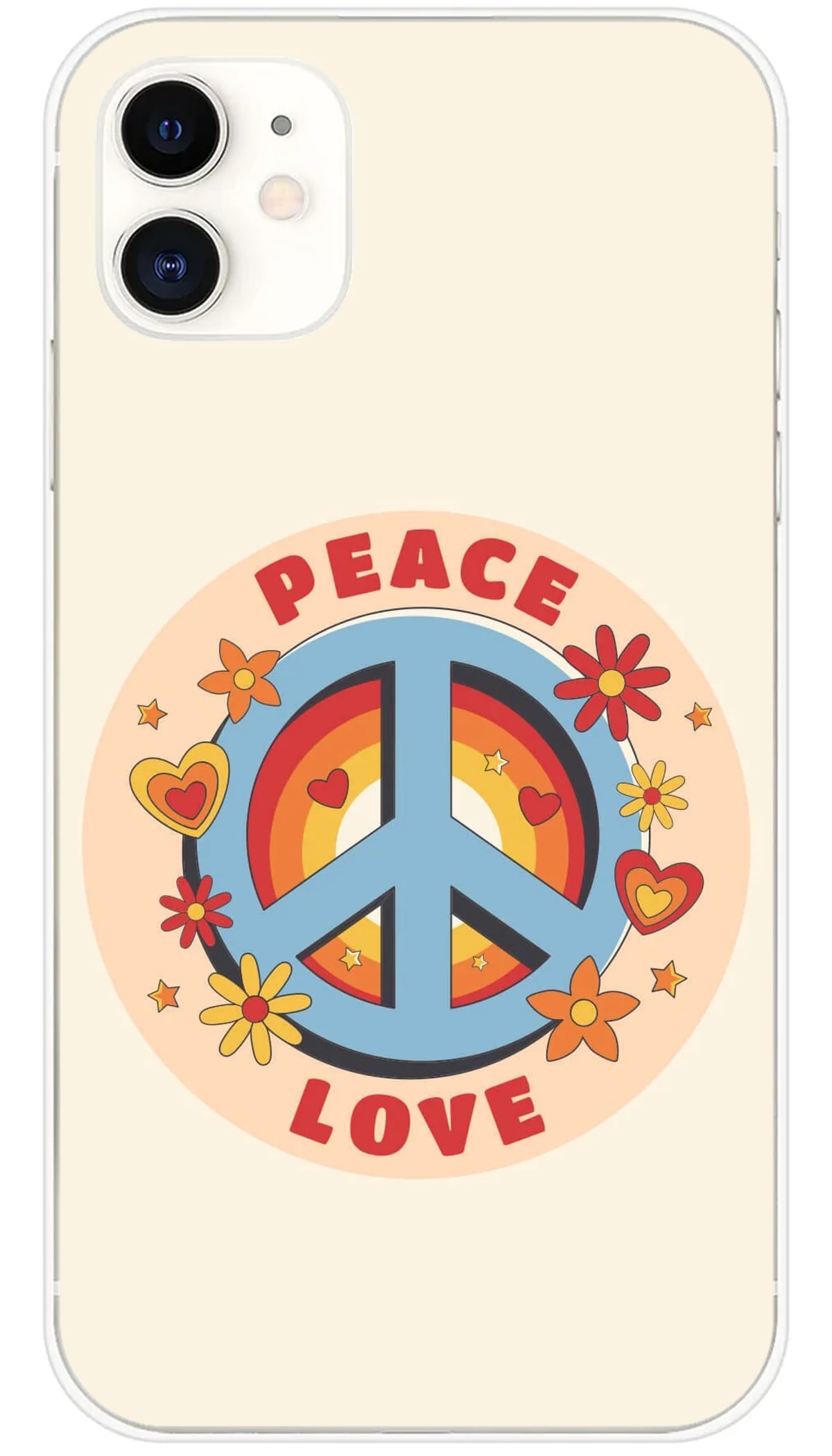 Coque iPhone Peace and love retro - iPhone 11