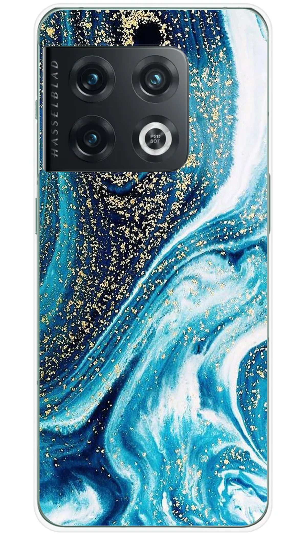 Coque OnePlus Marbre Bleu Pailleté - 10 Pro 5G
