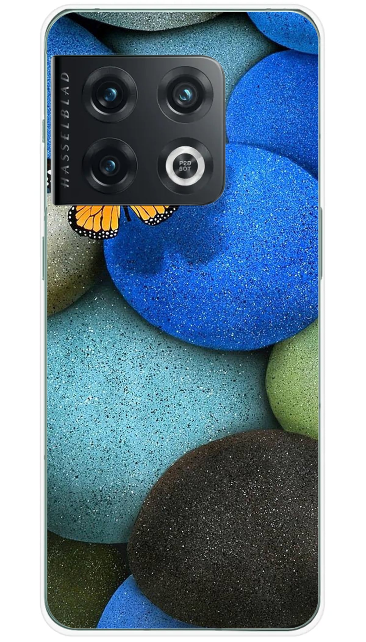 Coque OnePlus Papillon galet bleu - 10 Pro 5G