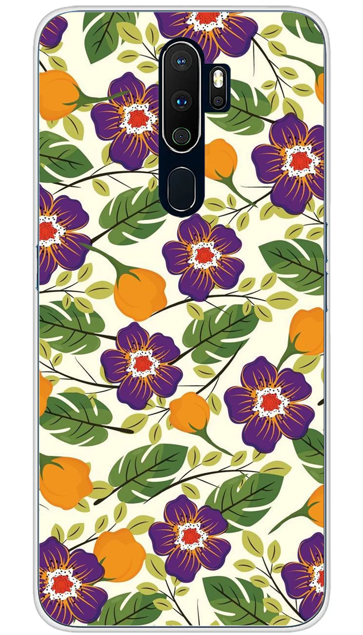 Coque Oppo Fleurs Violettes - A5 2020